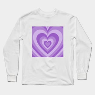 purple retro heart Long Sleeve T-Shirt